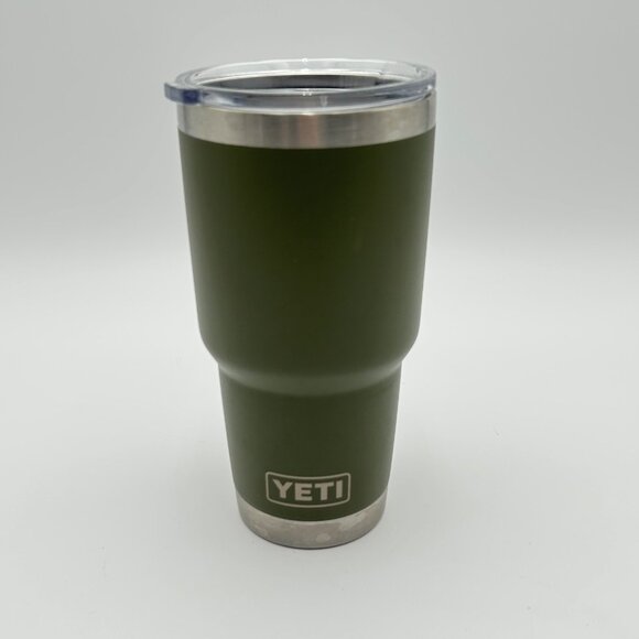 YETI Rambler 30 oz Tumbler Olive Green w/ Clear Lid No Slider Stainless Steel - Picture 1 of 11